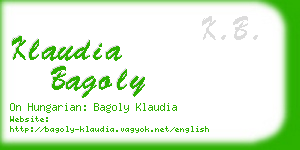 klaudia bagoly business card